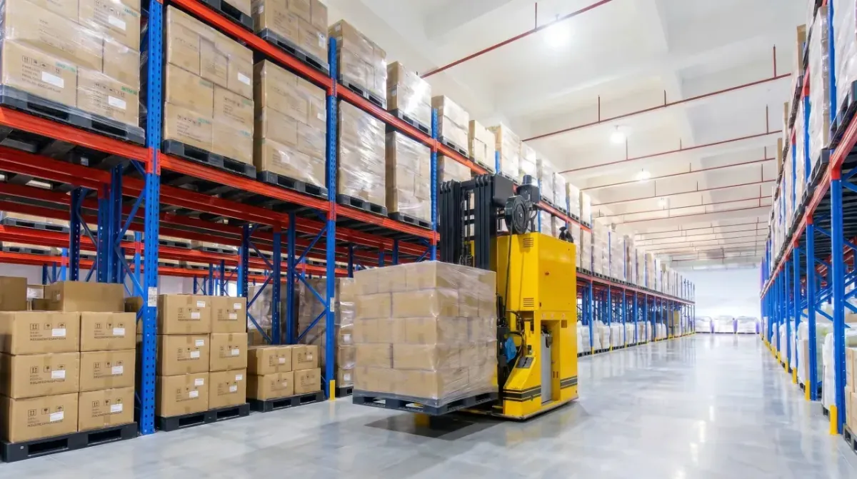 Automated guided vehicles in smart hygiene manufacturing factory